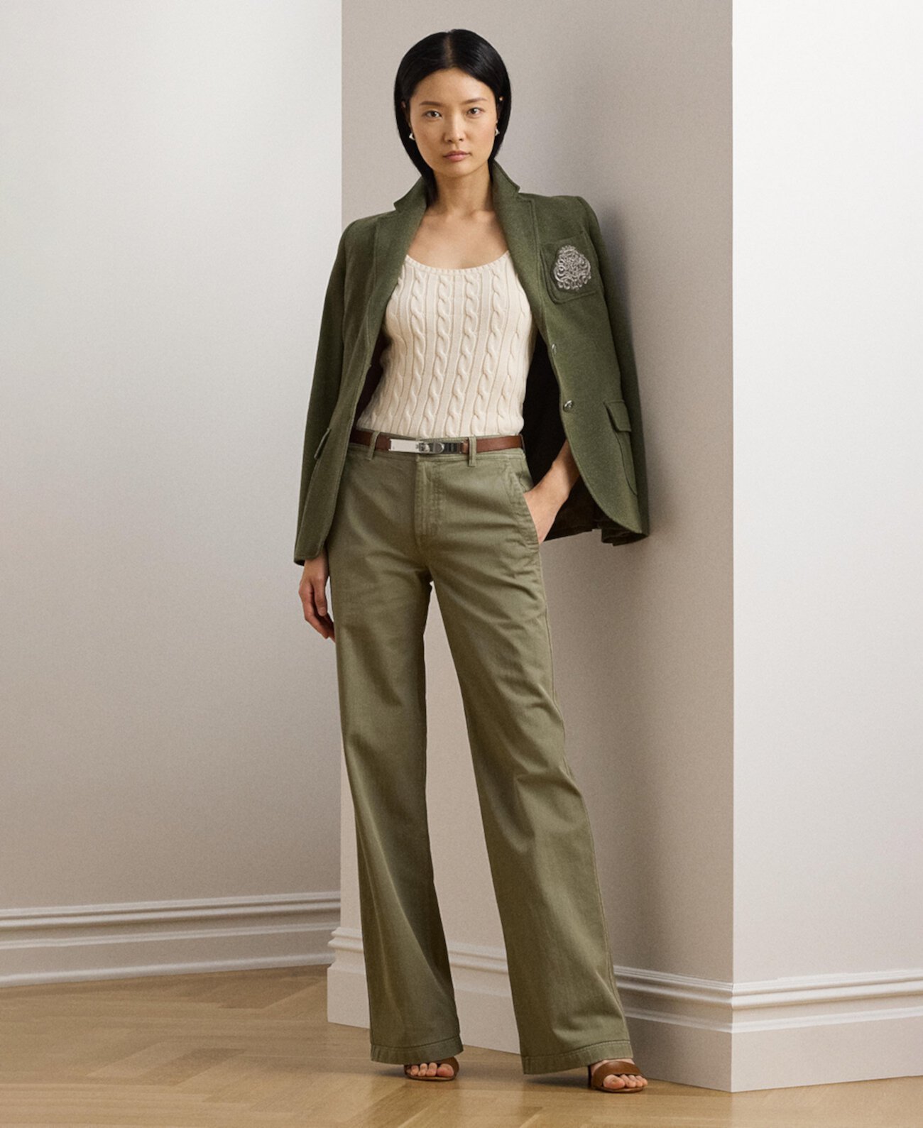 Women's Cotton Twill Wide-Leg Pants LAUREN Ralph Lauren