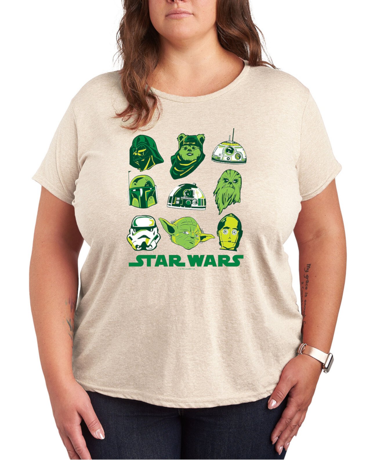 Plus Size Star Wars St Patrick's Day Graphic Crewneck T-Shirt Hybrid Apparel