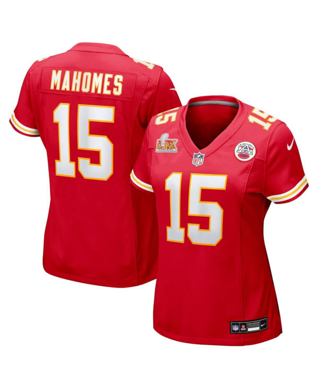 Women's Patrick Mahomes Red Kansas City Chiefs Super Bowl LIX Game Jersey Nike