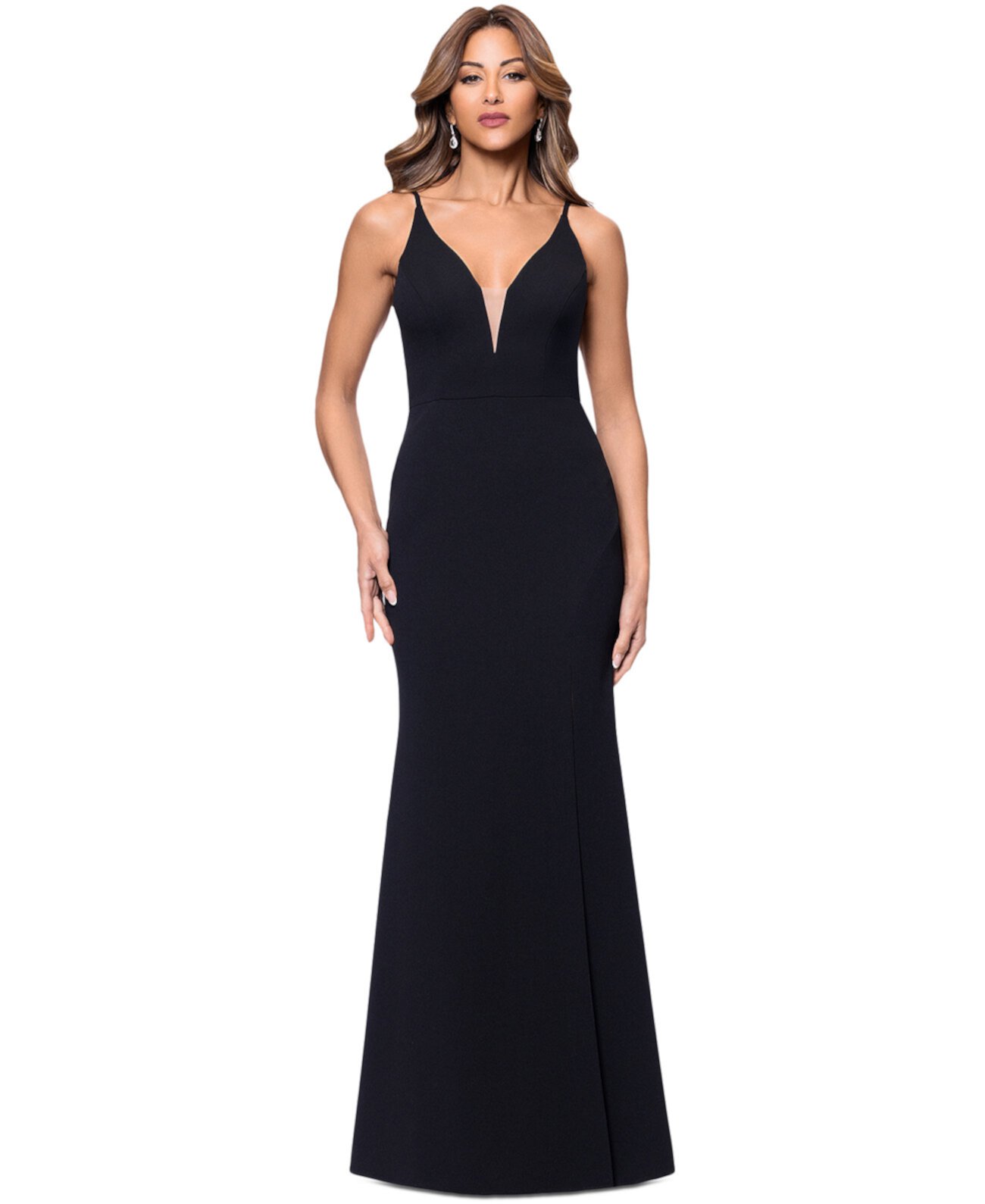 Women's Plunge-Neck Sleeveless Scuba Gown Xscape