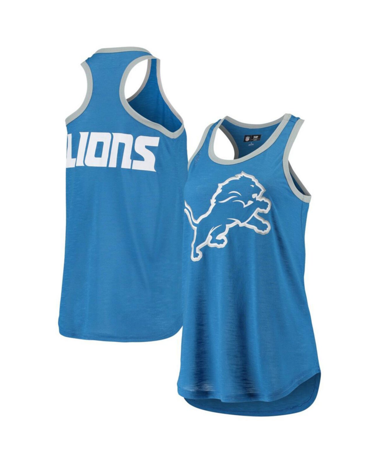 Women's Blue Detroit Lions Tater Tank Top G-Iii