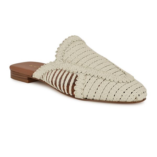 Nine West Campton Almond Toe Casual Slip-On Flat Mules Nine West