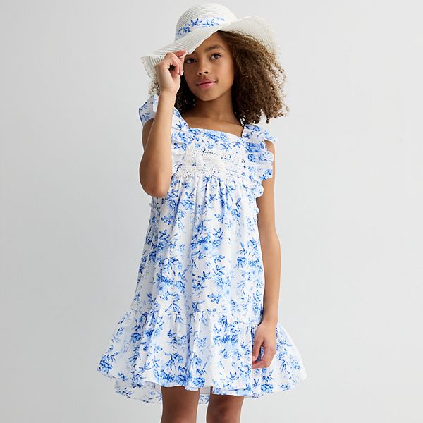 Girls 4-6x Bonnie Jean Pinafore Dress and Hat Bonnie Jean