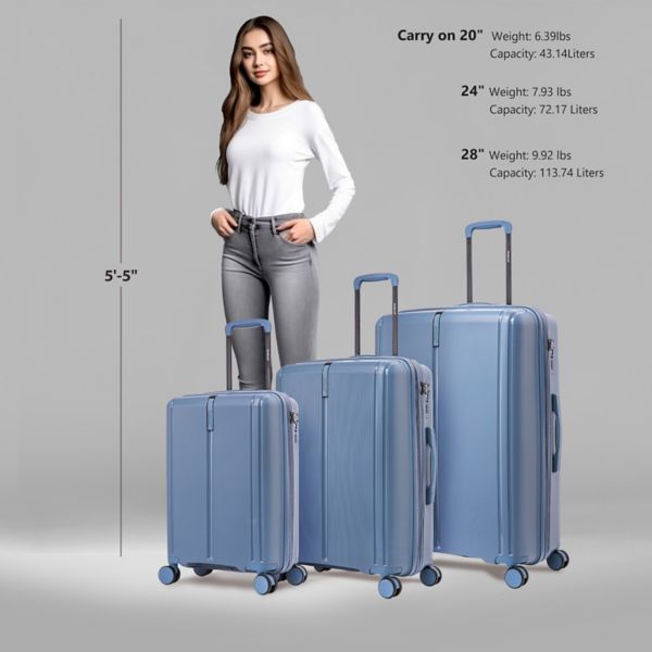 Dukap Airley 3-pc. Lightweight Hardside Spinner Luggage Set Dukap