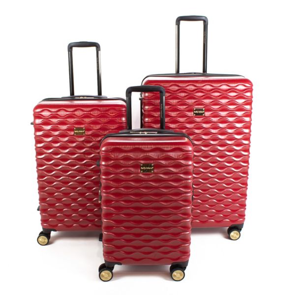 Kathy Ireland Maisy Ripple Textured 3-Piece Hardside Luggage Set Kathy Ireland