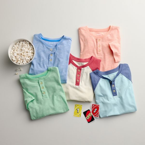 Boys 8-20 Sonoma Goods For Life® Short Sleeve Henley Tee in Regular & Husky Sonoma