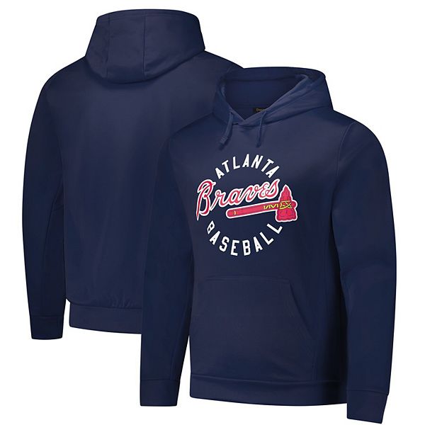 Men's Dunbrooke Navy Atlanta Braves Champion Pullover Hoodie Dunbrooke