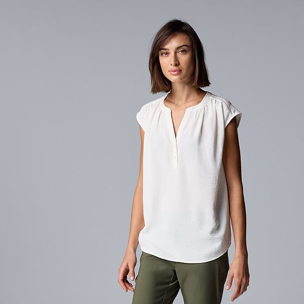 Petite Simply Vera Vera Wang Short Sleeve Dolman Popover Top Simply Vera Vera Wang