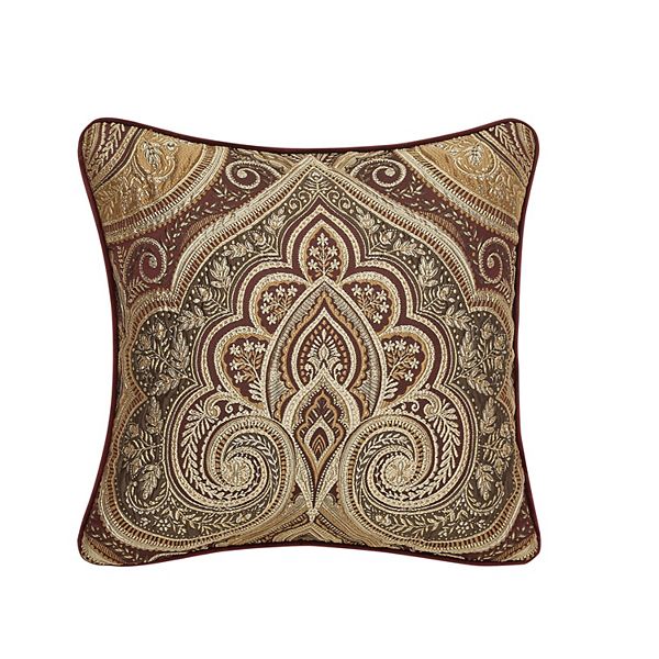 Five Queens Court Bordeaux 20" Square Decorative Throw Pillow Five Queens Court