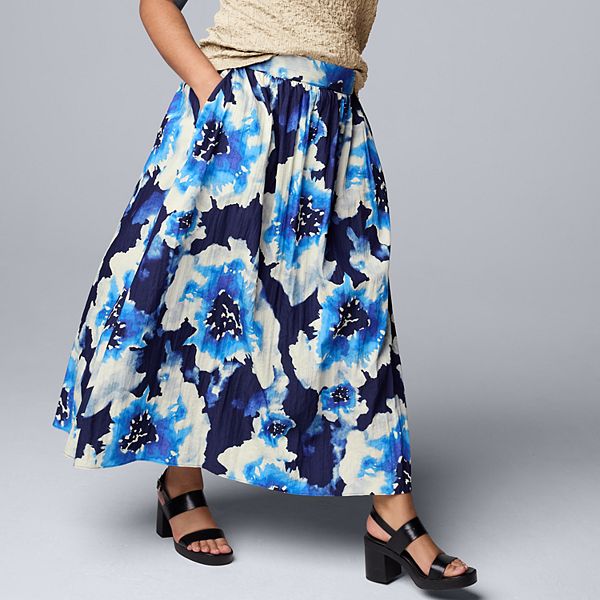 Plus Size Simply Vera Vera Wang Shirred Midi Skirt Simply Vera Vera Wang