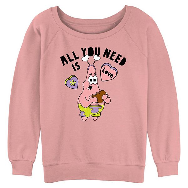 Juniors' Nickelodeon SpongeBob SquarePants Patrick All You Need Is Love Graphic Pullover Nickelodeon