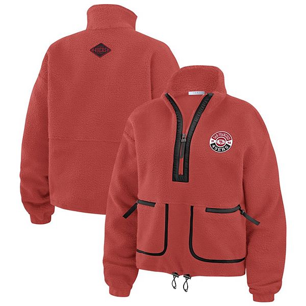 Women's WEAR by Erin Andrews Scarlet San Francisco 49ers Polar Fleece Half-Zip Jacket WEAR by Erin Andrews