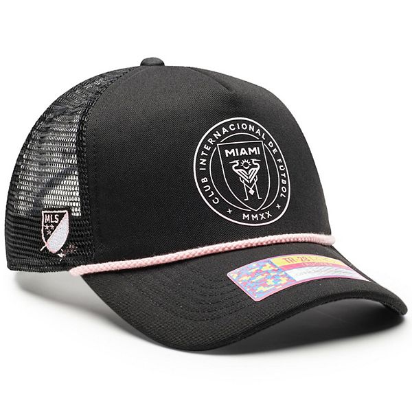 Unisex Black Inter Miami CF Atmosphere Adjustable Trucker Hat Fan Ink