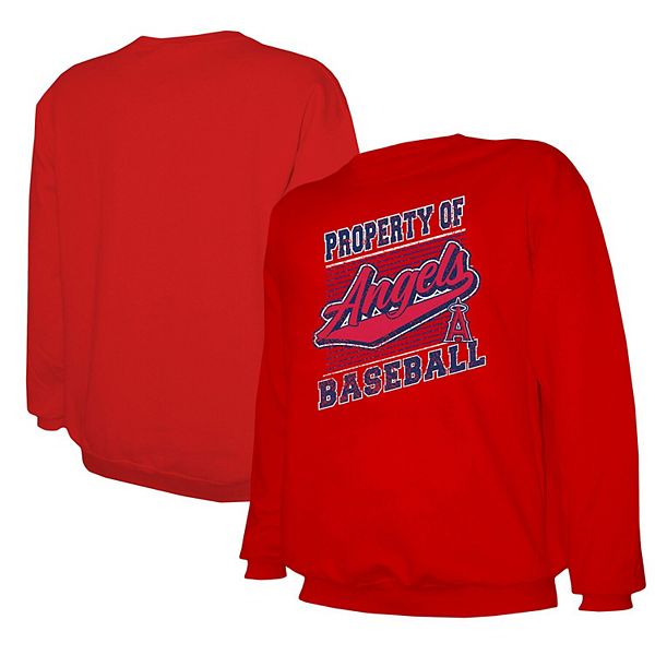 Men's Stitches Red Los Angeles Angels Pullover Sweatshirt Stitches