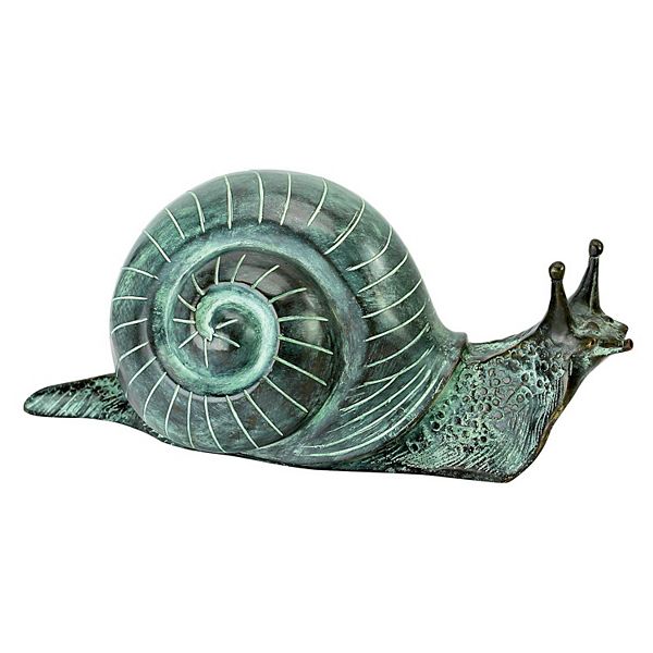 Medium Land Snail Cast Bronze Garden Statue Design Toscano