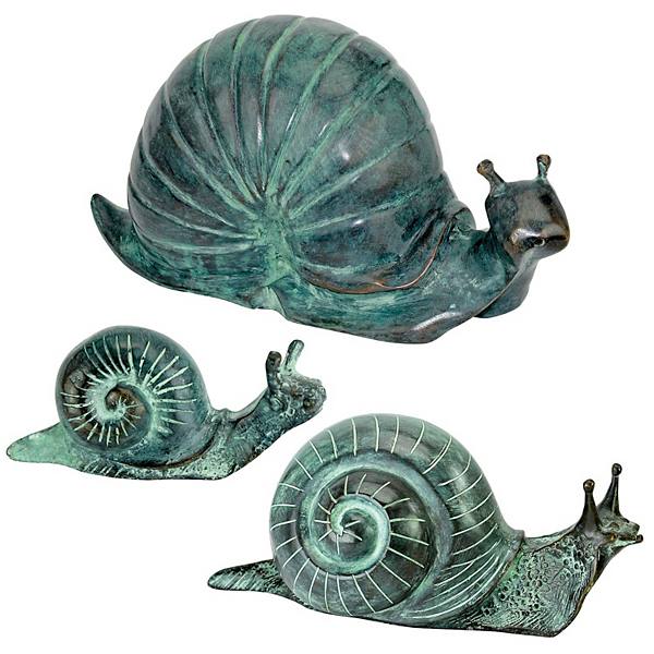 Land Snails Cast Bronze Garden Statue Set Design Toscano