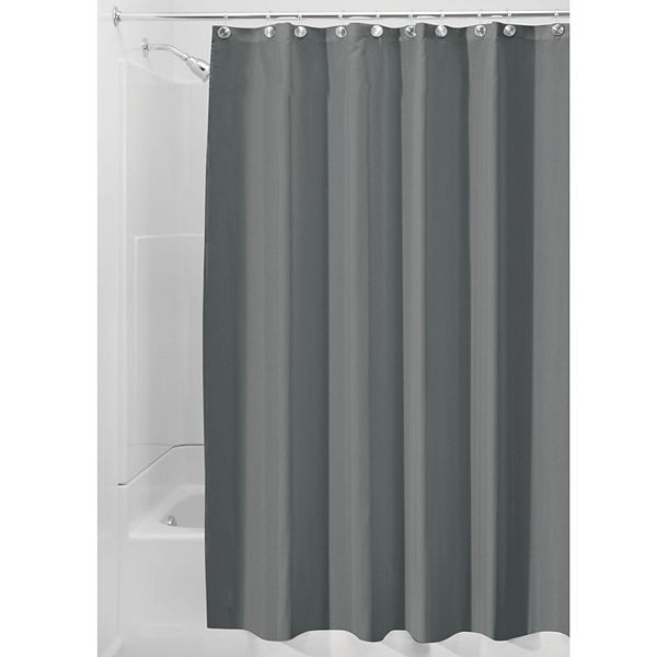 iDesign Polyester Shower Curtain with 12 Reinforced Buttonholes iDesign