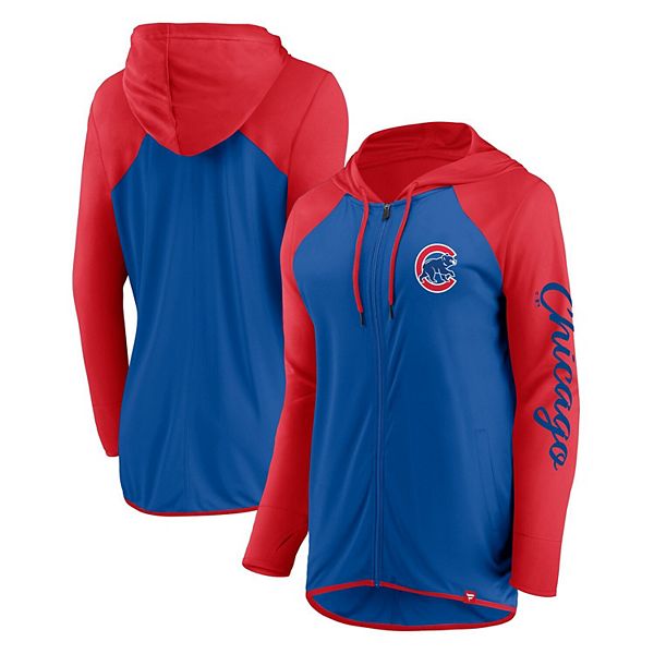 Women's Fanatics Royal/Red Chicago Cubs Script Sleeve Full-Zip Hoodie Fanatics Brands - White Label