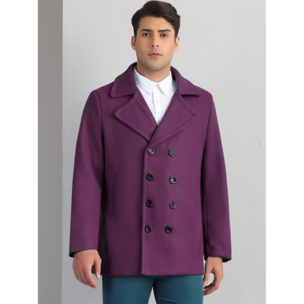 Double Breasted Coat for Men's Notched Collar Formal Classic Overcoats Lars Amadeus