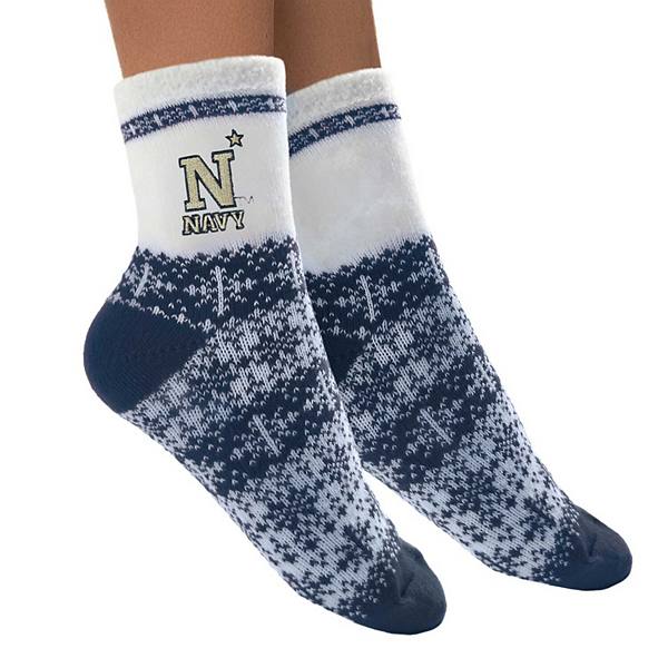 Women's ZooZatz Navy Midshipmen Fuzzy Holiday Crew Socks Unbranded