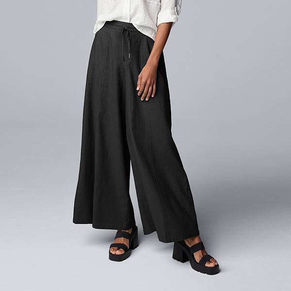 Petite Simply Vera Vera Wang Wide Leg Linen Pants Simply Vera Vera Wang