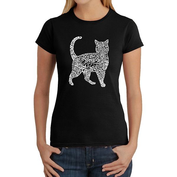 Cat - Women's Word Art T-Shirt LA Pop Art