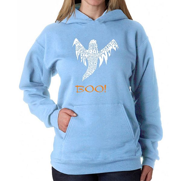 Halloween Ghost - Women's Word Art Hooded Sweatshirt LA Pop Art