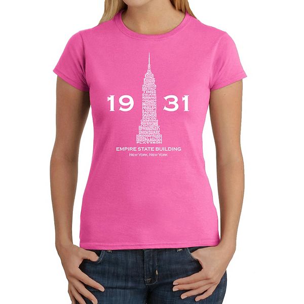 Empire State Building - Women's Word Art T-Shirt LA Pop Art