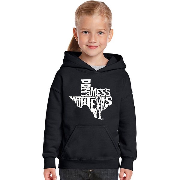 DONT MESS WITH TEXAS - Girl's Word Art Hooded Sweatshirt LA Pop Art