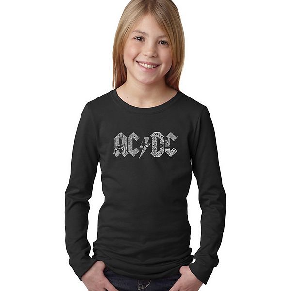 ACDC - Girl's Word Art Long Sleeve LA Pop Art