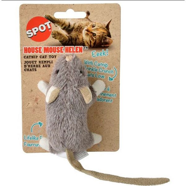 Spot House Mouse Helen Catnip Toy 4" Long - Assorted Colors Spot