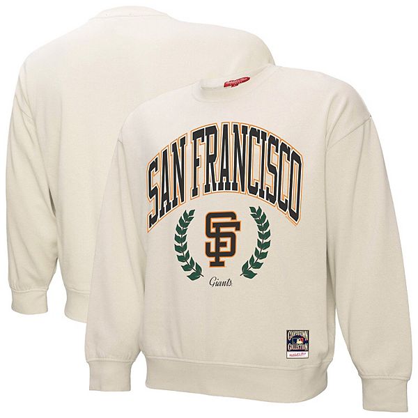 Women's Mitchell & Ness Cream San Francisco Giants Cooperstown Collection Laurel Pullover Sweatshirt Mitchell & Ness