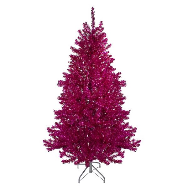 Northlight Metallic Dark Pink Tinsel Artificial Christmas Tree Northlight