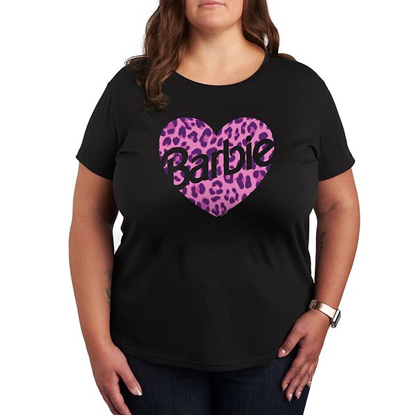 Plus Barbie® Leopard Heart Logo Graphic Tee Barbie