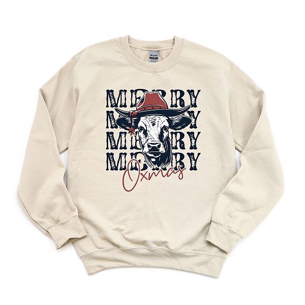 Merry Oxmas Sweatshirt Simply Sage Market