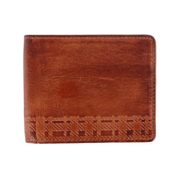 Trafalgar Men's Caelen Plaid Embossed FRID Bifold Wallet Trafalgar