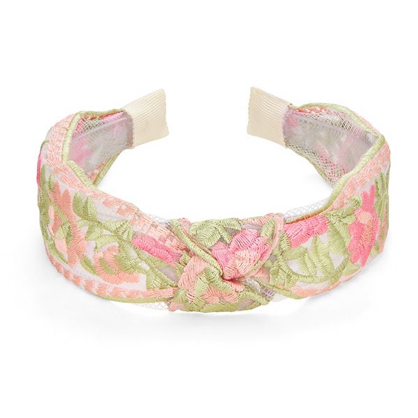 Emberly Floral Embroidered Headband Emberly