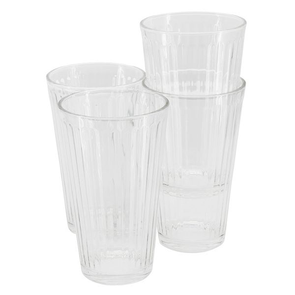 4 Piece 16 Ounce Glass Tumbler Set Gibson Home