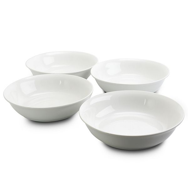 8.75 in. Stoneware Dinner and Serving Bowls in White, Set of 4 Gibson Home