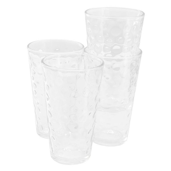 4 Piece 13.5 Ounce Bubble Glass Tumbler Set Gibson Home