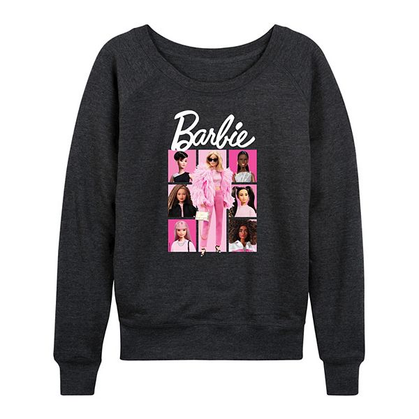 Women's Barbie® Pink Grid French Terry Long Sleeve Tee Barbie