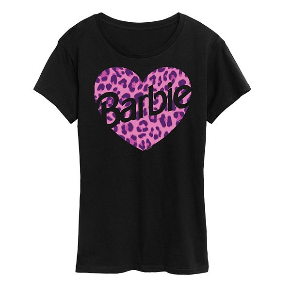 Women's Barbie® Leopard Heart Logo Graphic Tee Barbie