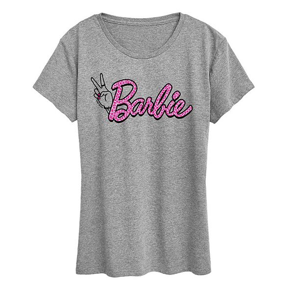 Women's Barbie® Pink Leopard Print Logo Graphic Tee Barbie