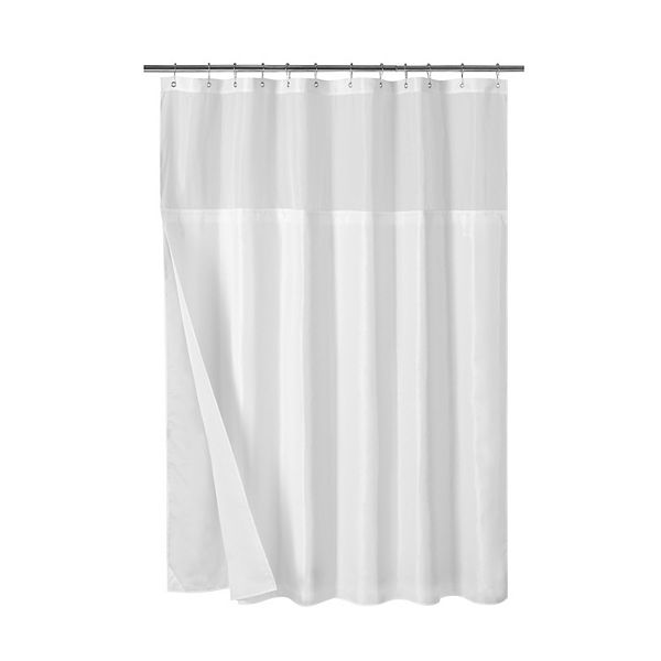 Awesome Home Linen Texture Shower Curtain with Snap-in Liner & 12 Hooks Included Awesome Home