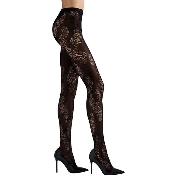 Natori Feather Pattern Net Tights Natori