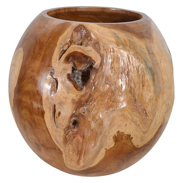 Mountain Studios Teak Organic Vase 11 Inch Diameter AFD Home