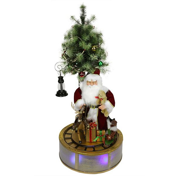 Northlight 48" Musical LED Lighted Santa Claus with Rotating Train Christmas Decor Northlight