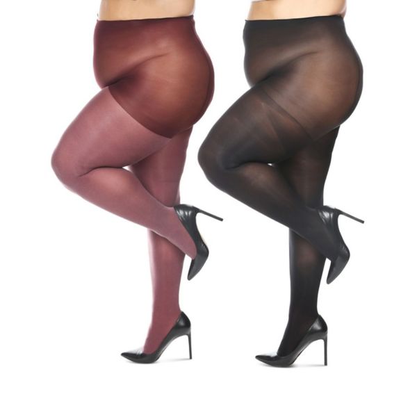 2 Pair Women's Heather/solid Control Top Tights Memoi