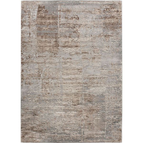 5' X 7' Gray and Brown Contemporary Rectangular Area Throw Rug Signature Home Collection