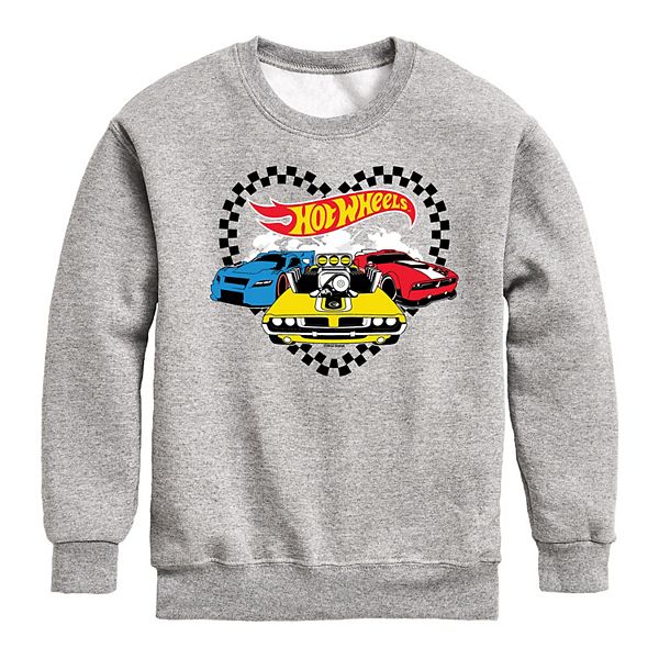 Boys 8-20 Hot Wheels Race Flag Heart Fleece Sweatshirt Hot Wheels